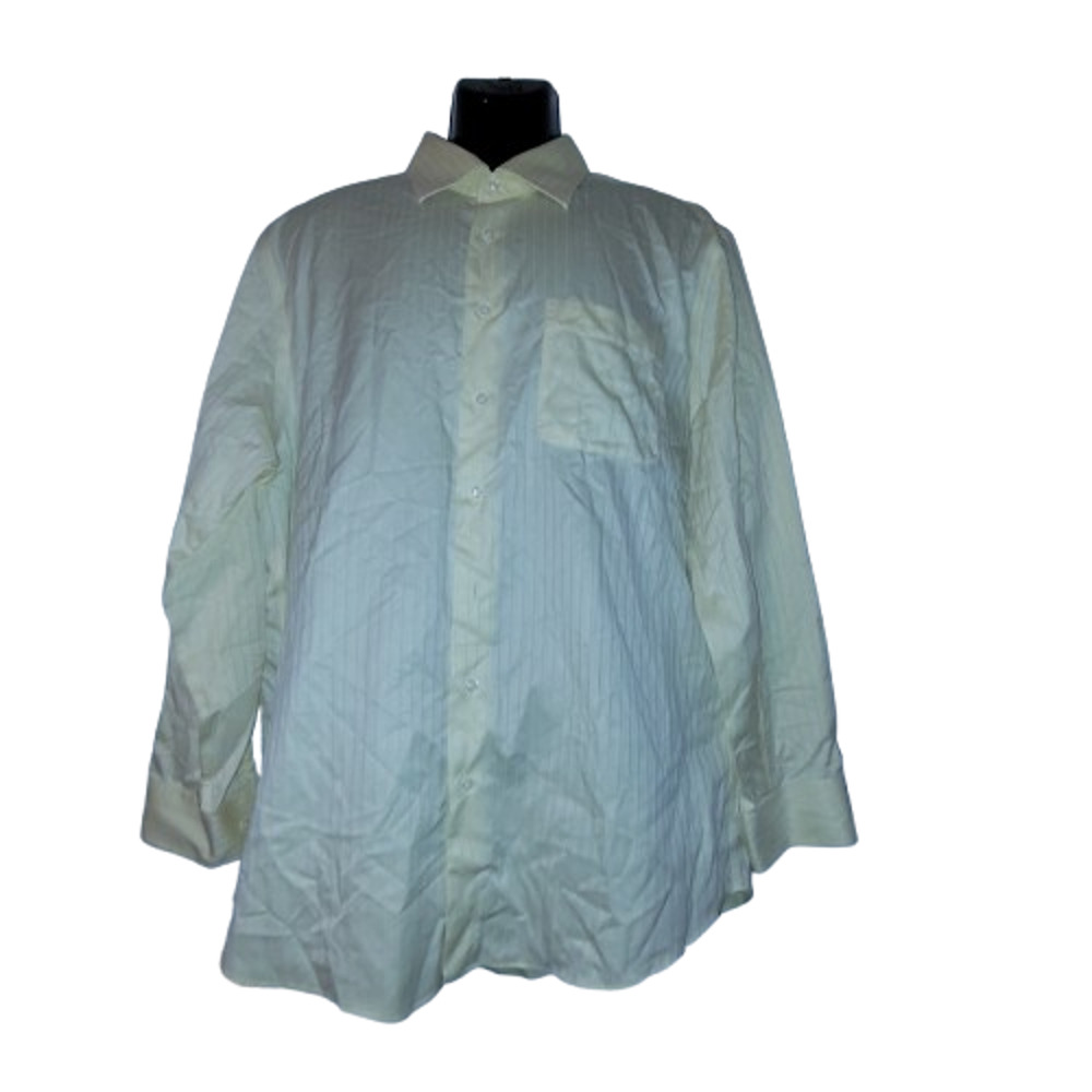 Enro Men’s Yellow Striped Non‑Iron Dress Shirt Size 17 BG16